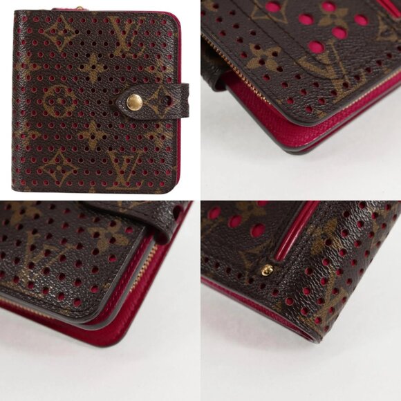LOUIS VUITTON Monogram Perfo Compact zip Bifold Wallet M95188 LV Auth BA3167V - Picture 13 of 14